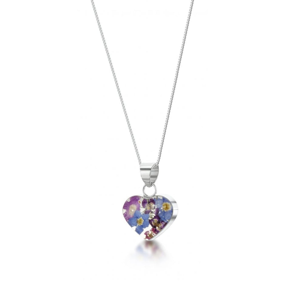 Silver Pendant - Purple Haze - Sm Heart
