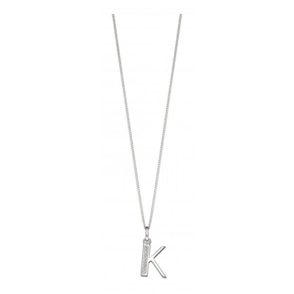 Art Deco Initial 'K' CZ Pendant
