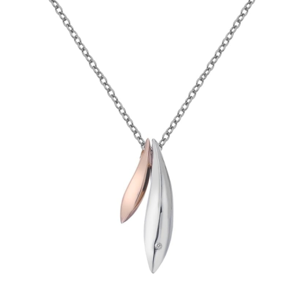 Leaf Pendant - Rose Gold Plate Accents
