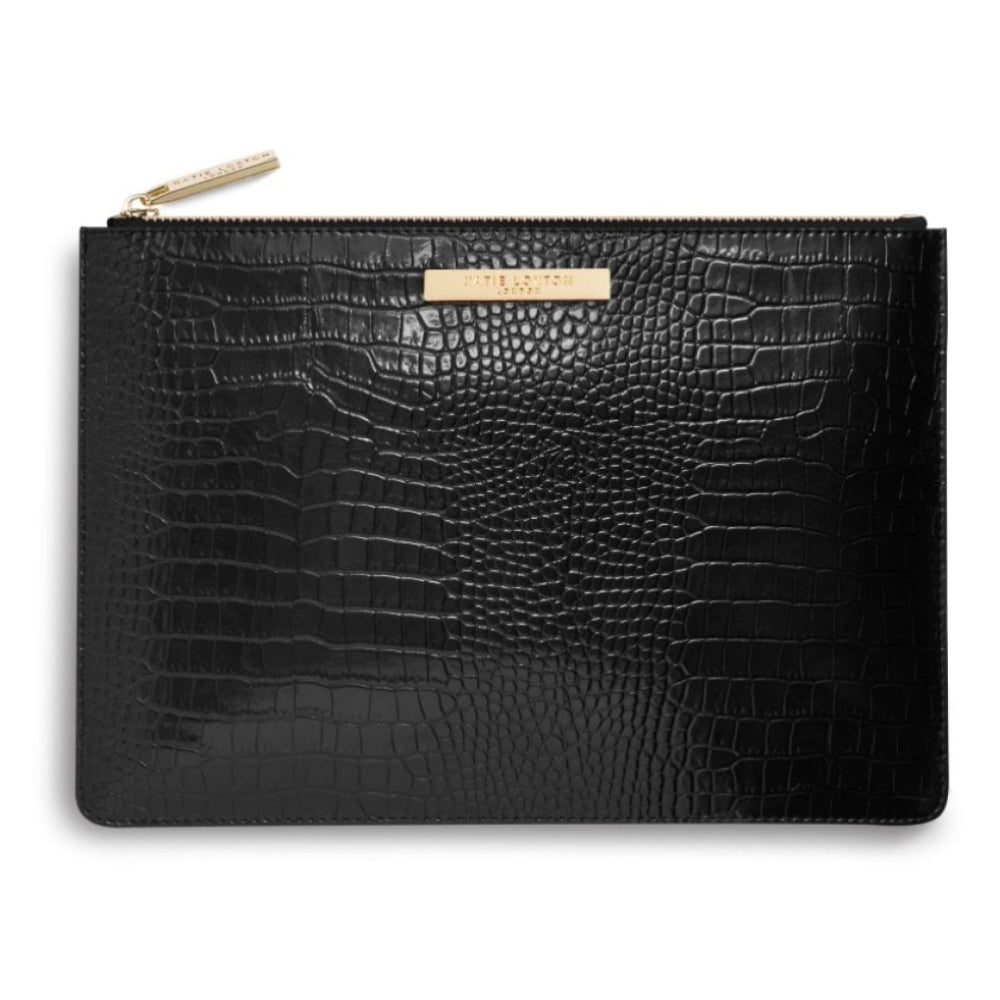 CELINE CROC LUXE CLUTCH - Black - 20x29cm