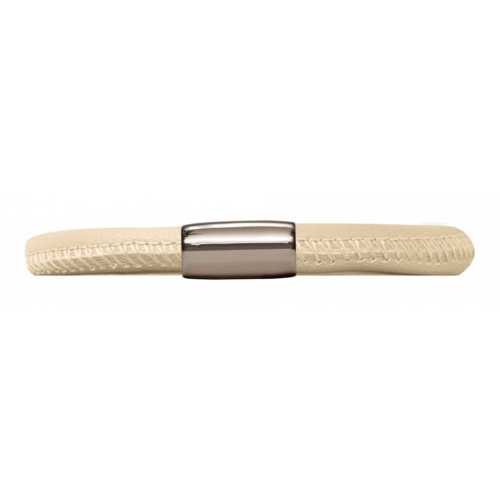 Single Band Cream Leather Bracelet