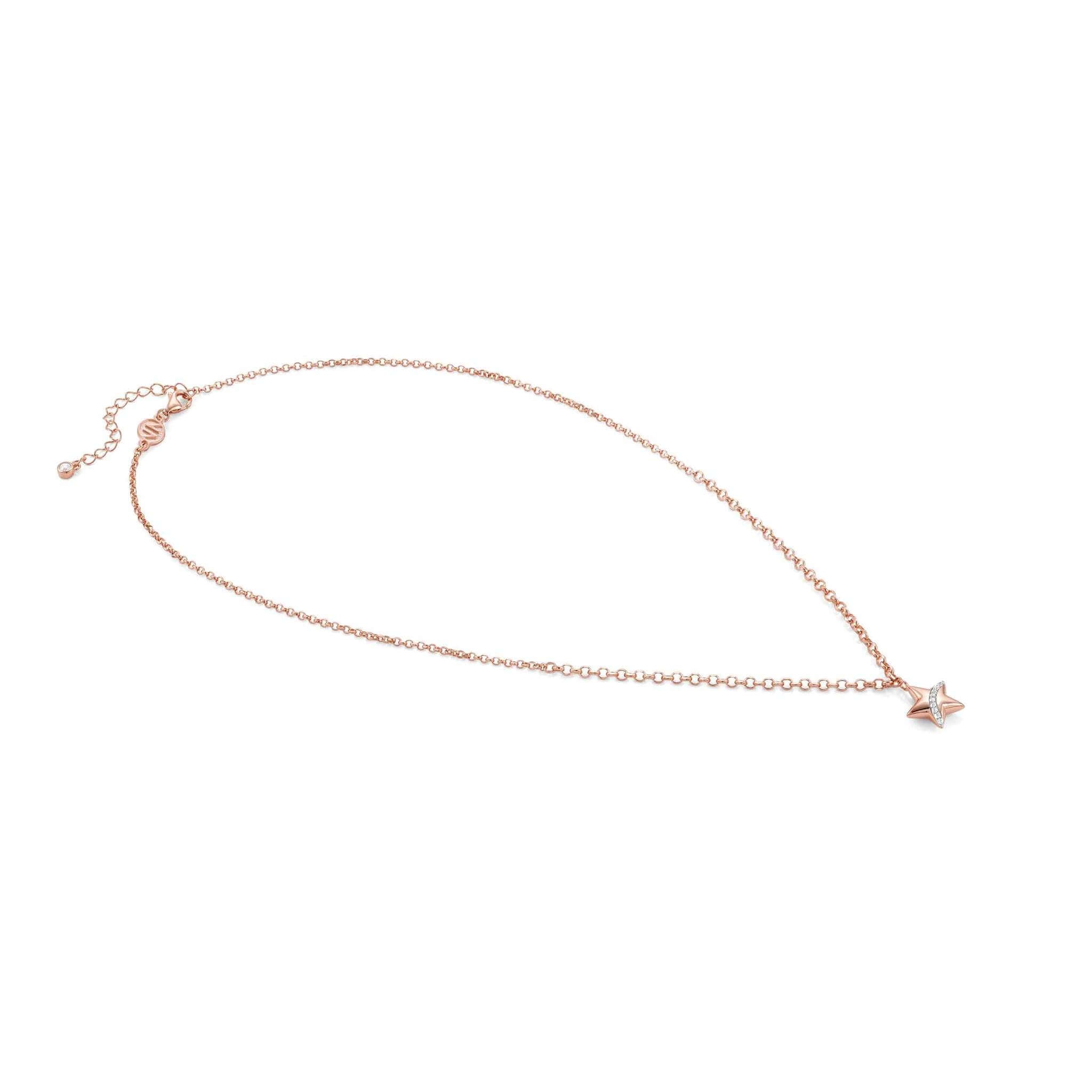 Sweetrock Romance Rose Gold Plated & CZ Star Pendant Necklace
