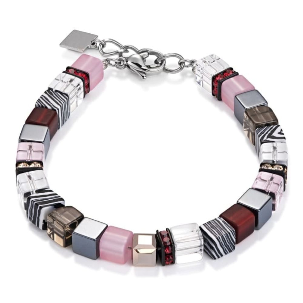 Red and Pink Geo Cube Bracelet