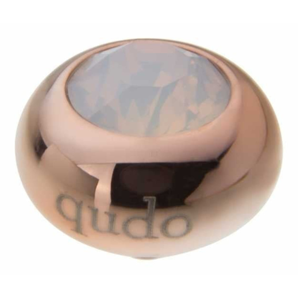 Famosa Rose Gold 10mm Tondo Ring Top White Opal