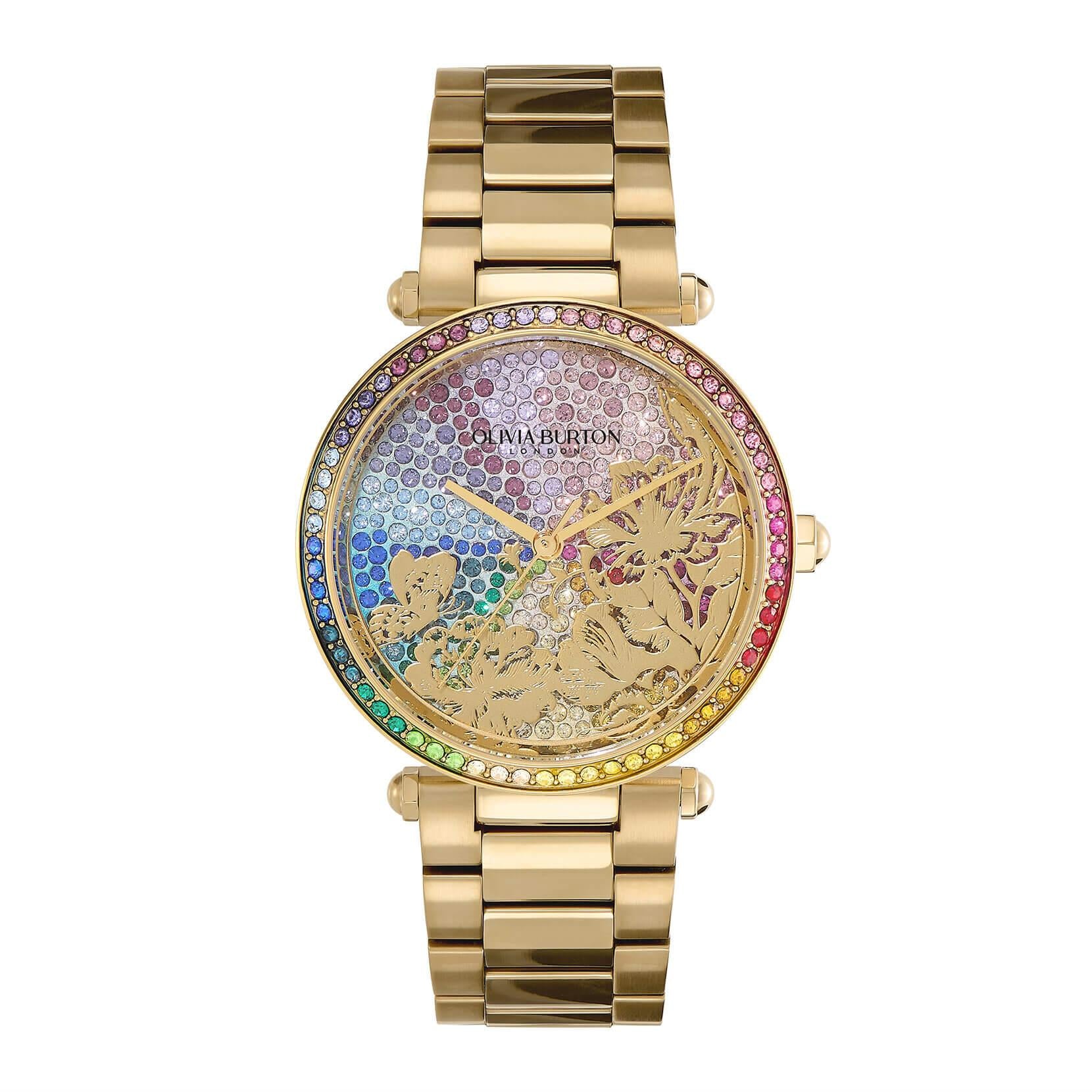 Kaleido Bloom Rainbow & Gold Bracelet Watch