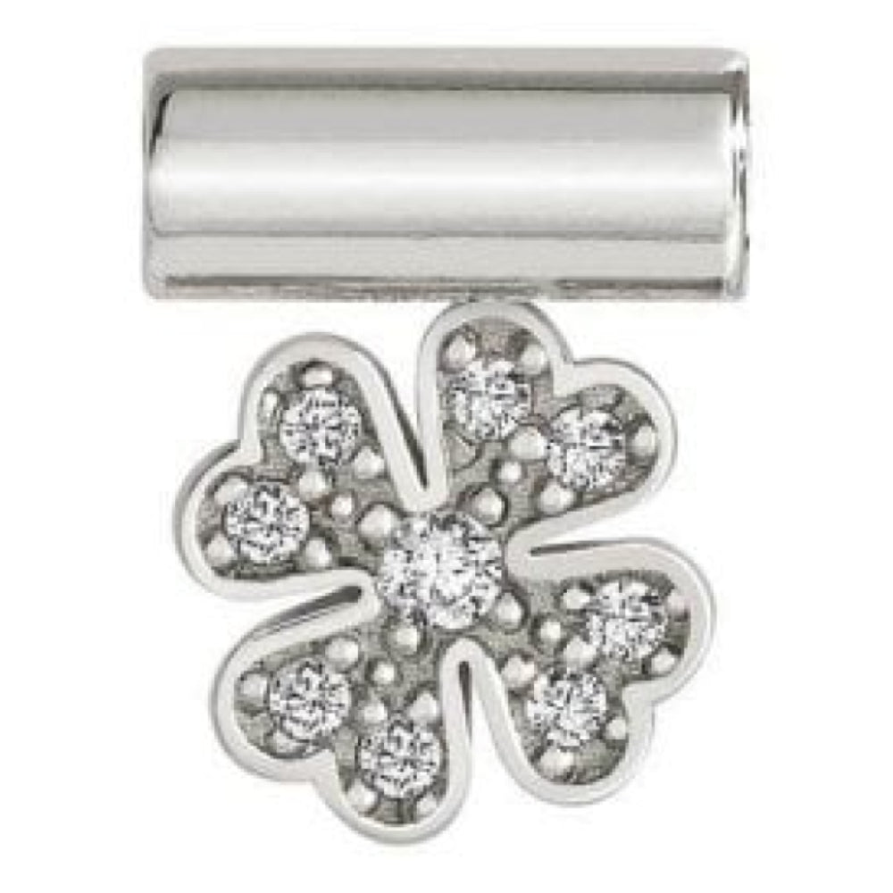 Seimia Silver Cubic Zirconia Clover Charm