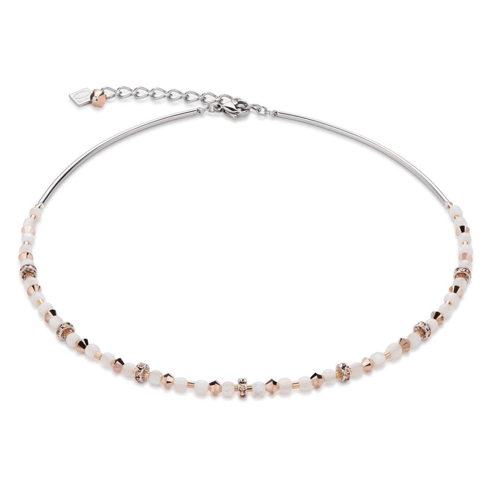 Rose Gold & White Crystal Necklace