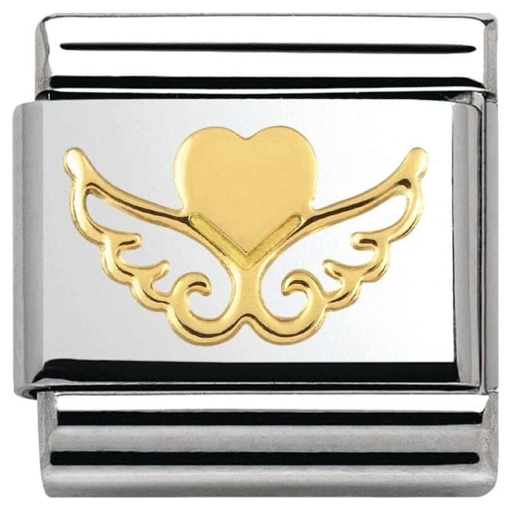 Classic Gold Heart with Wings Link