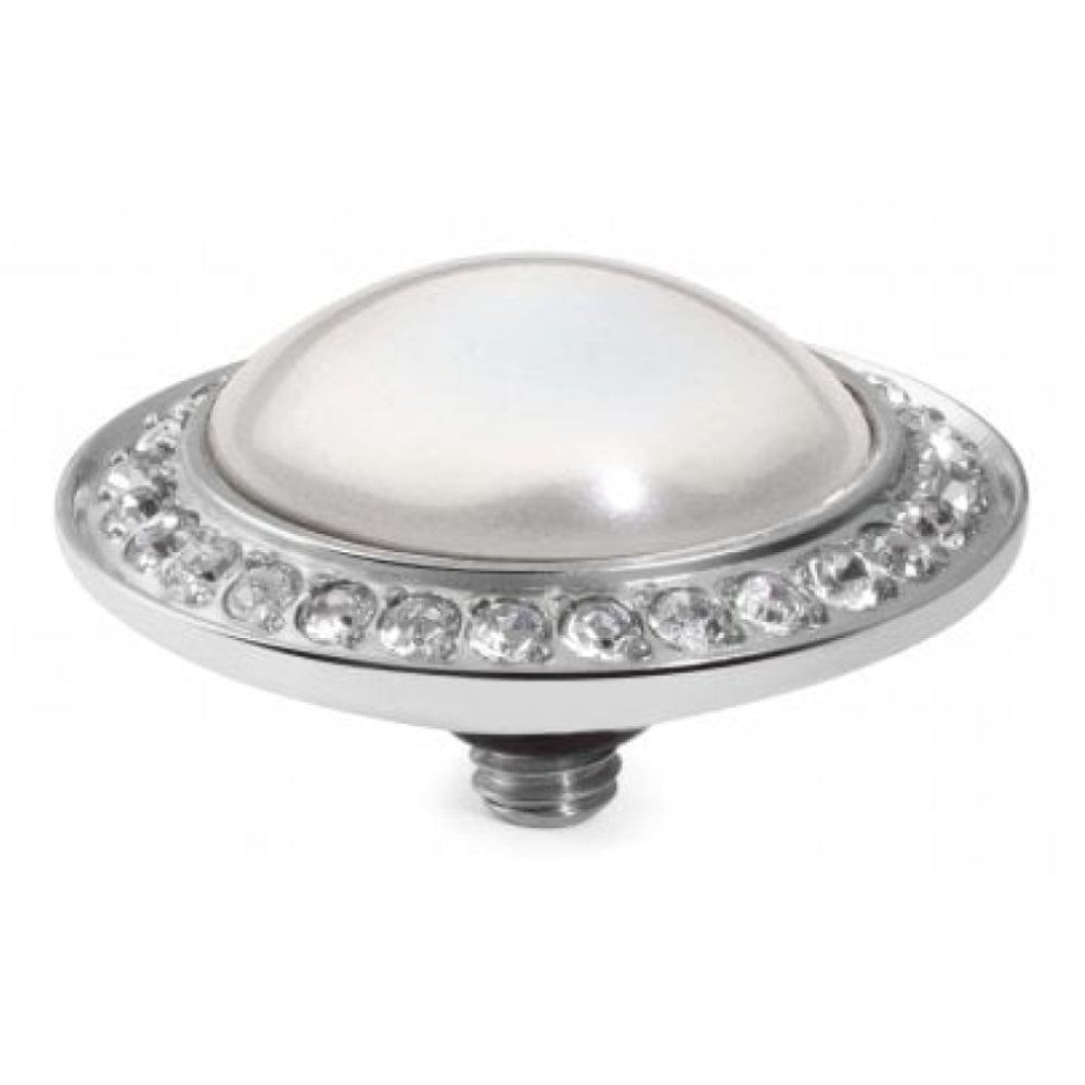 Famosa Silver 16mm Tondo Deluxe Ring Top White Pearl