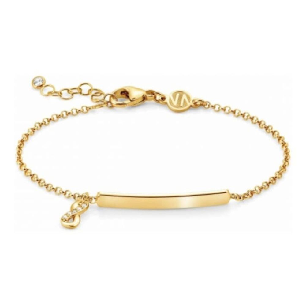 Gioie Engravable Bracelet In Gold Tone 925 Silver & CZ Infinity
