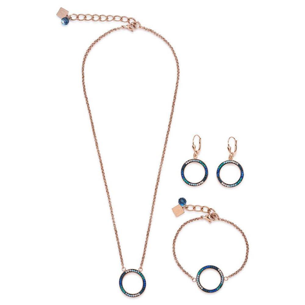 Turquoise Circle Pendant Rose Gold Plated Bracelet