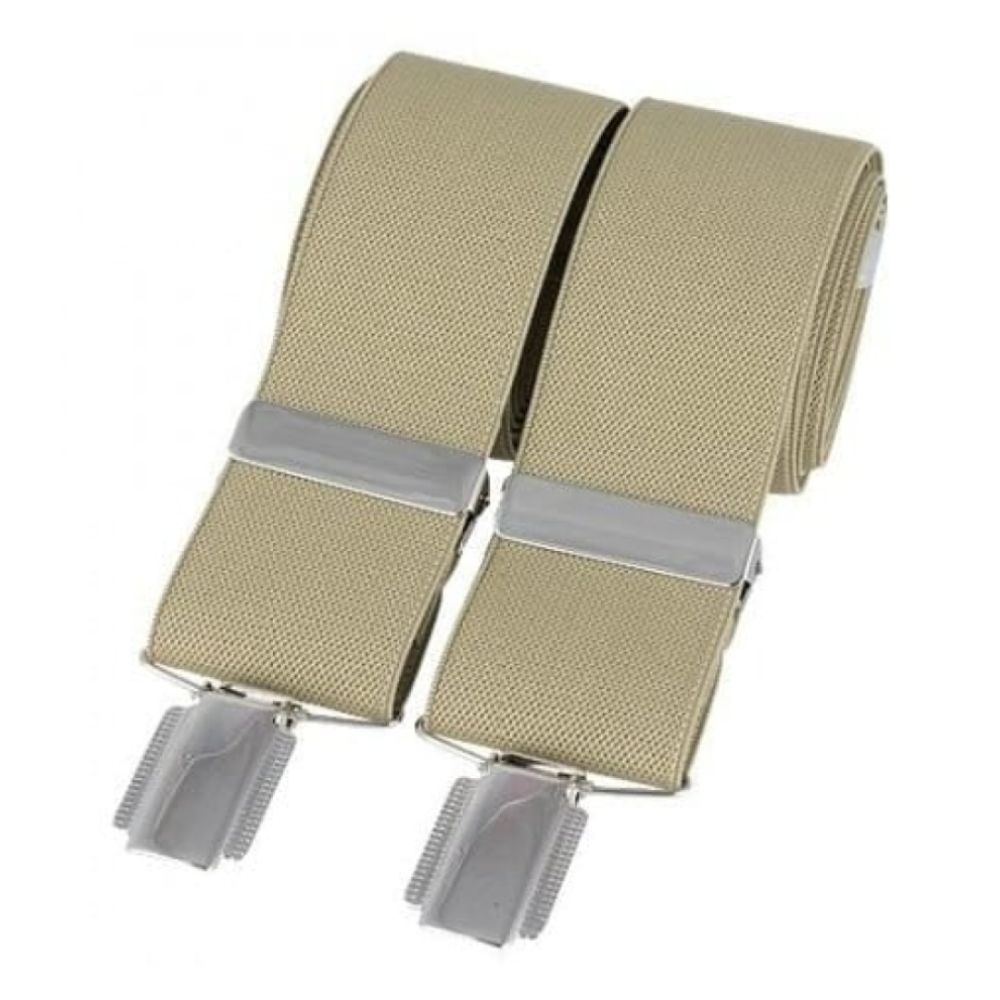 Beige Fabric Elasticated Braces
