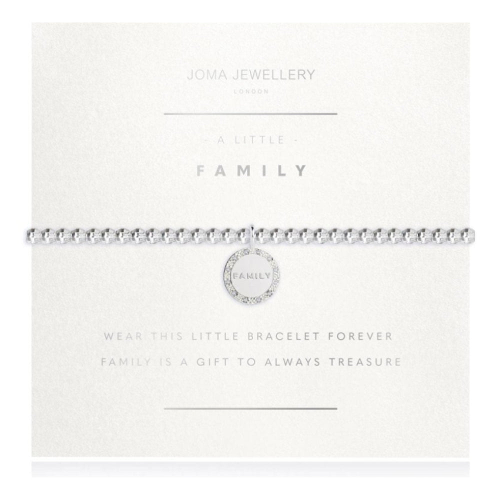 Facetted A Little - Family - Silver - 17.5cm Stretch Bracelet