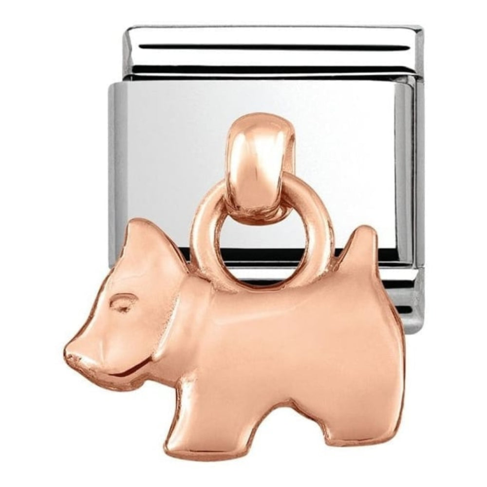 Classic Charm Rose Gold Dog Link