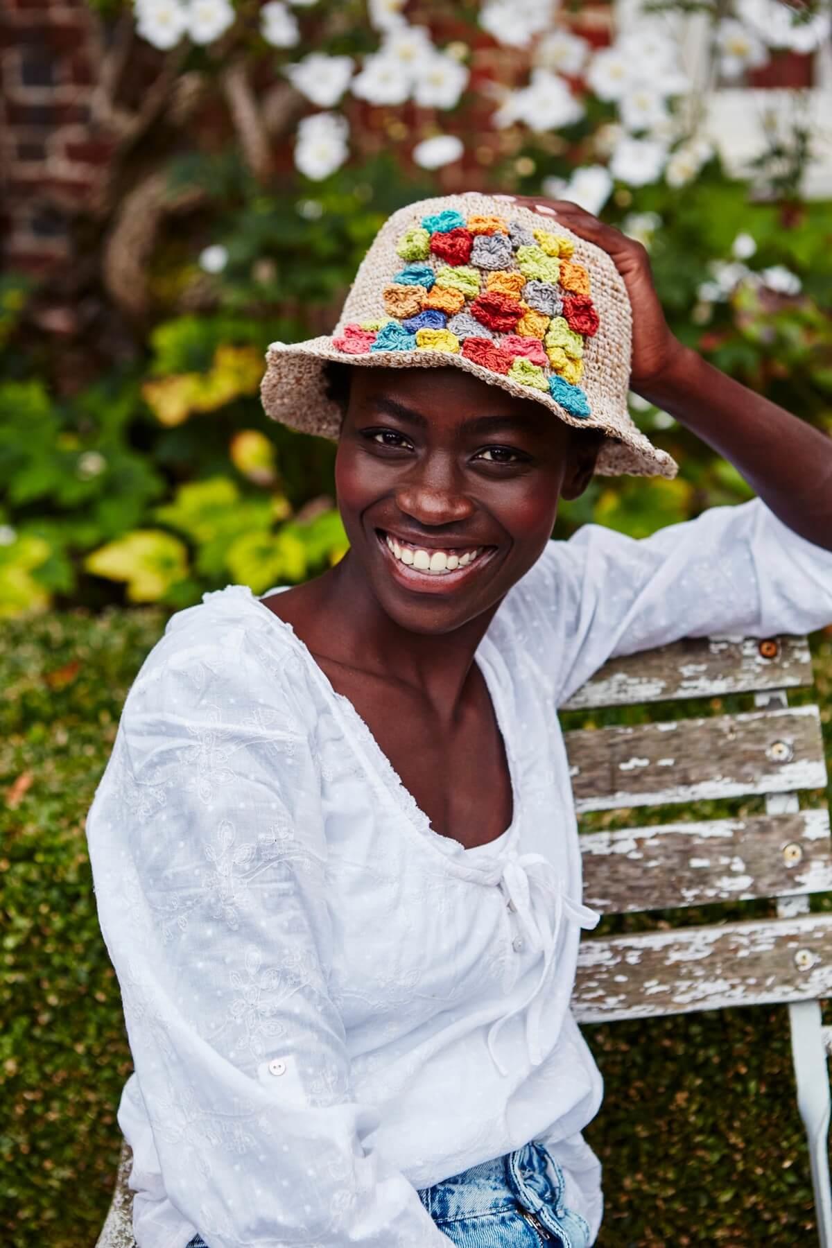 Hemp/Cotton Hat Applique Flowers