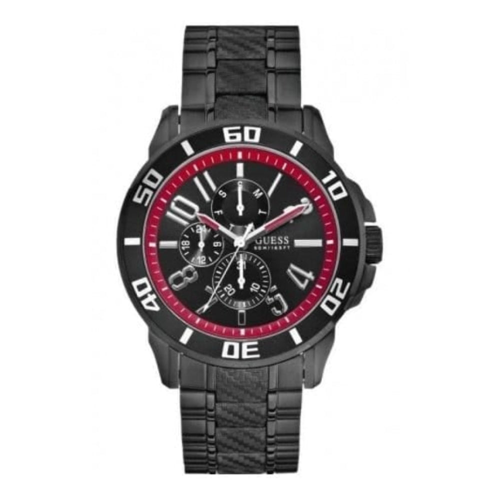 Gents 'Racer' Black Stainless Steel Watch