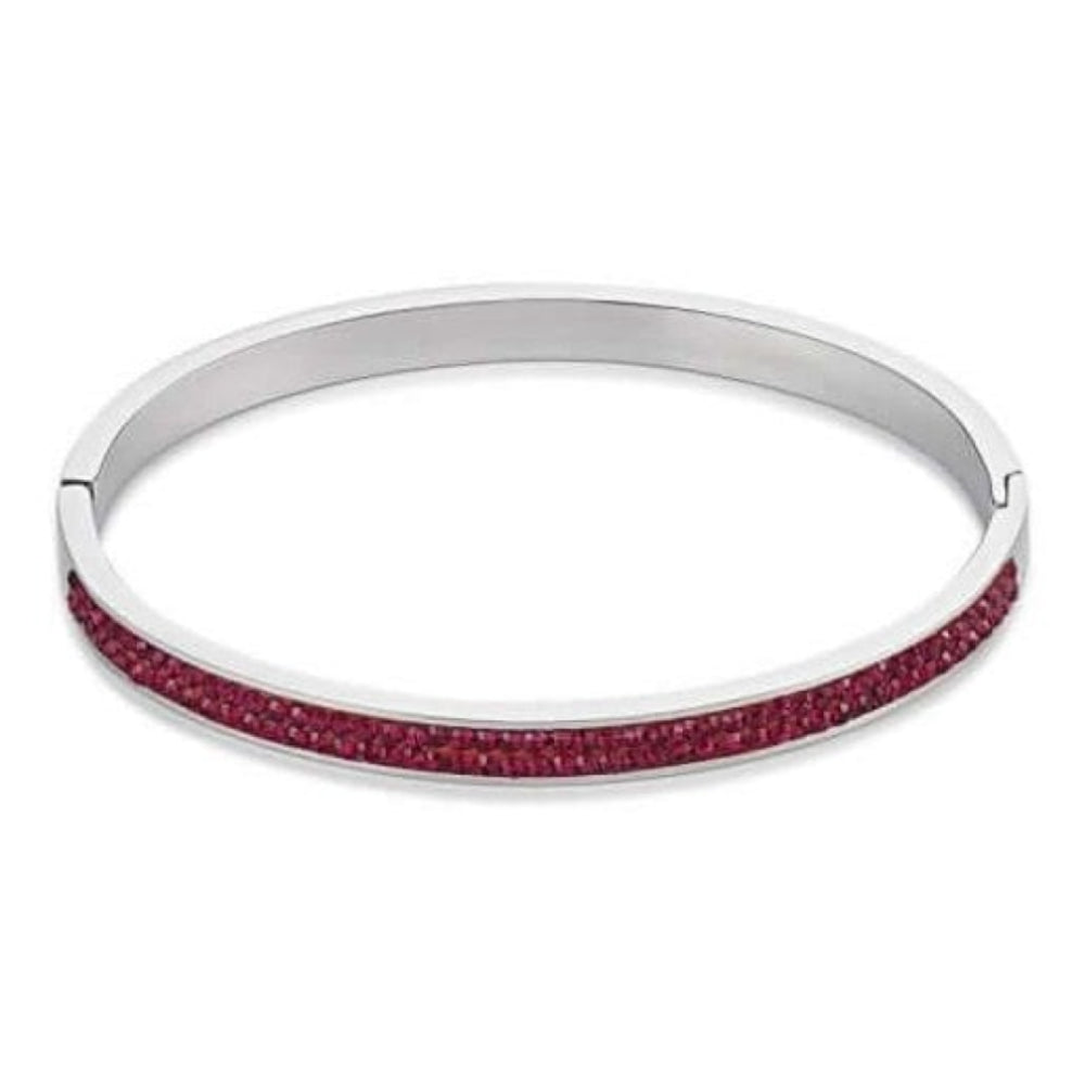 Bangle with Click Closure & Ruby Red Swarovski Crystals
