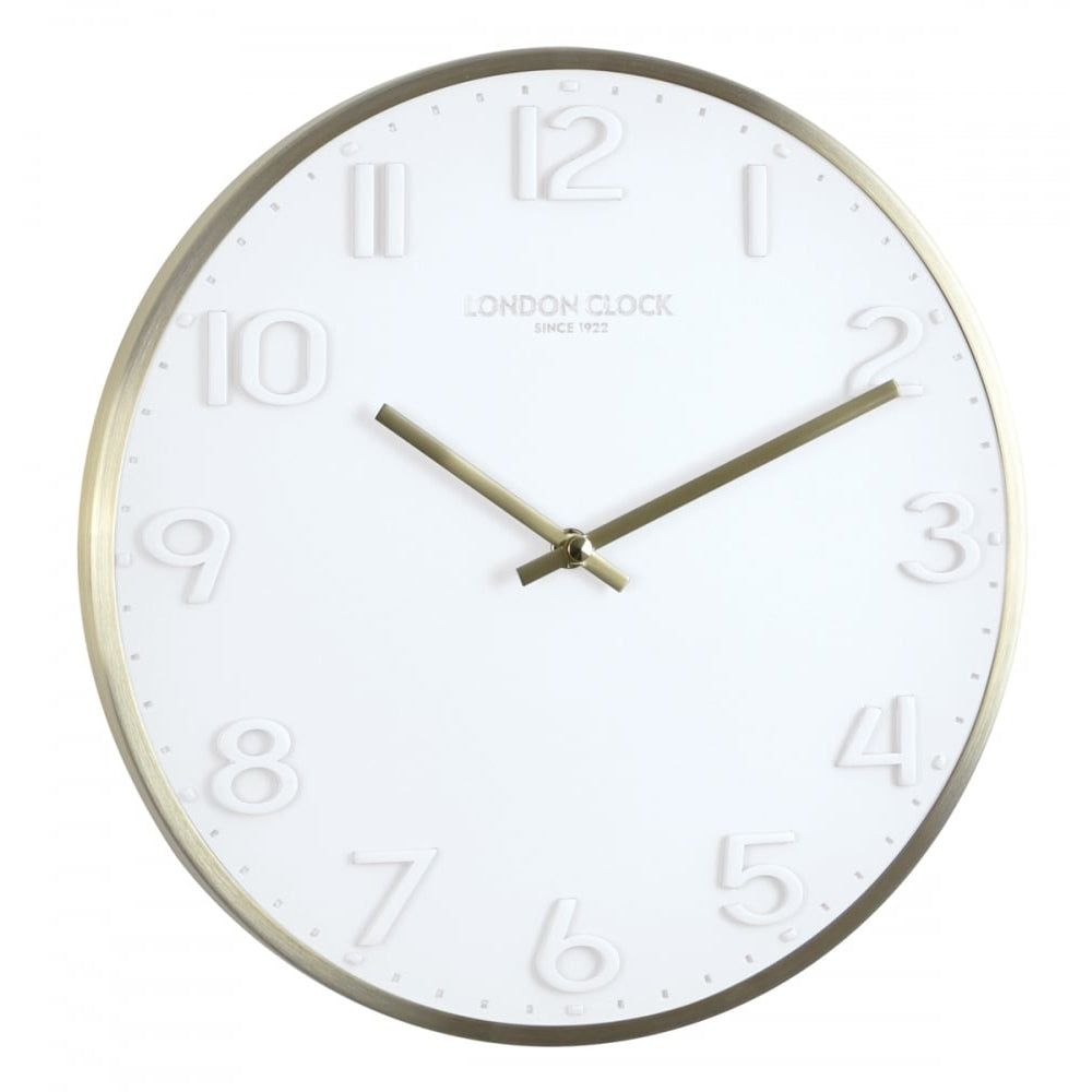 Oslo Elvie White Metal Case Wall Clock