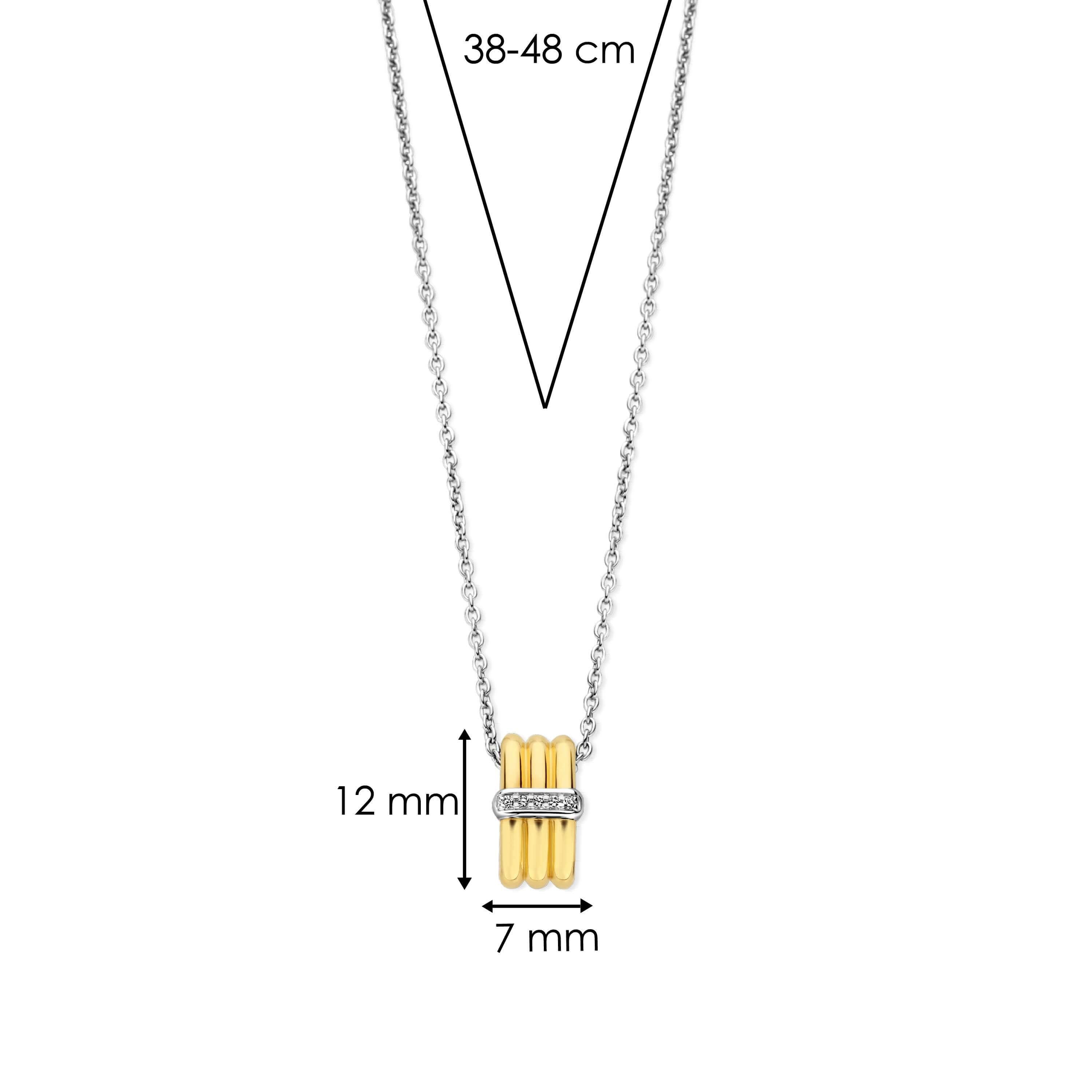 Gold Plated Ring With CZ Pendant Chain Necklace