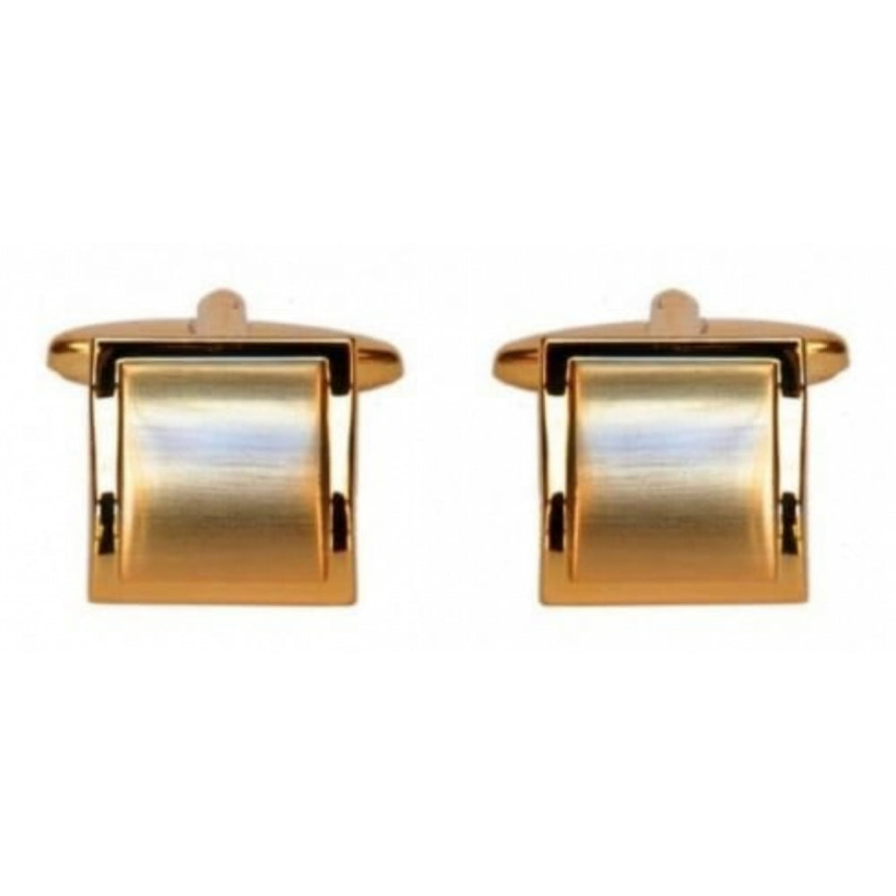 Gents Curved Gold Plated Cufflinks