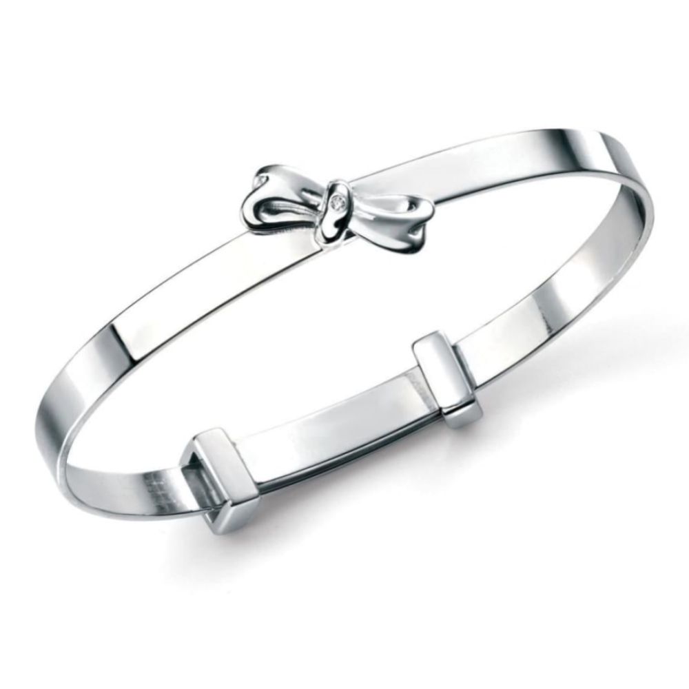 Girl's Silver Bow Bangle