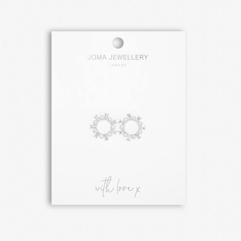Statement Studs | Silver | Sunburst Crystal | Earrings