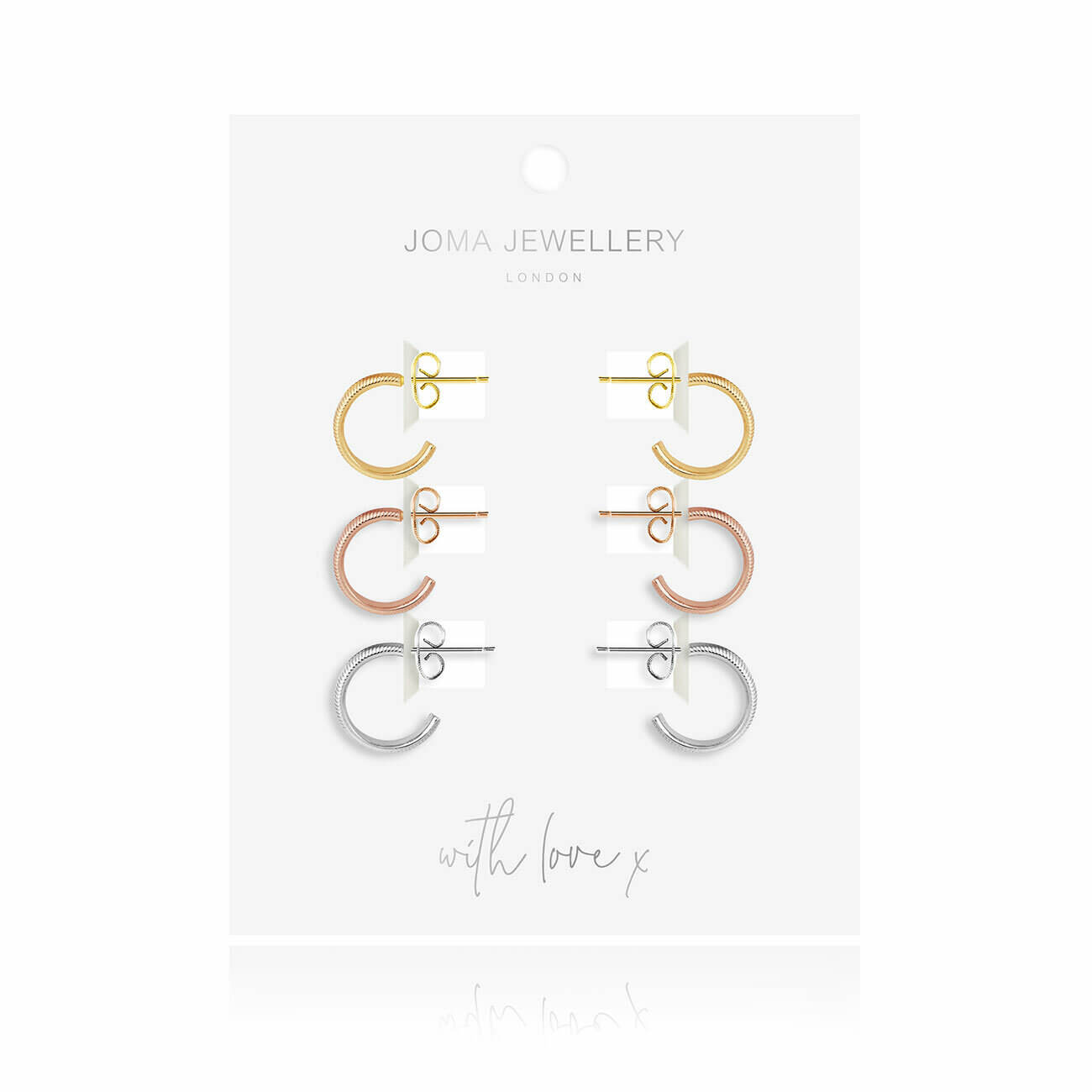Ella | Flat | Gold Silver And Rose Gold | Earrings