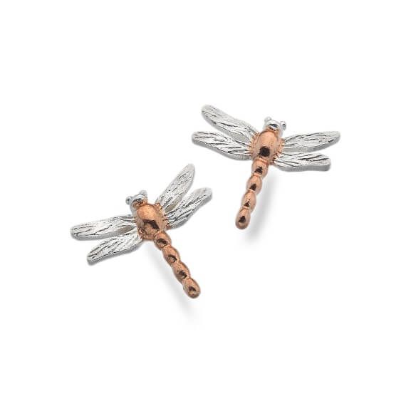 Sea Gems Origins Two Tone Dragonfly Stud Earrings Edmonds