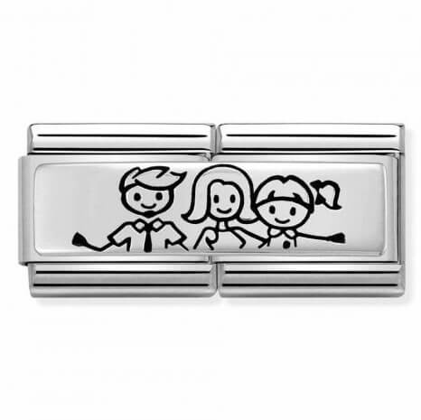 Composable Classic Double Engraved Family with Little Girl Link