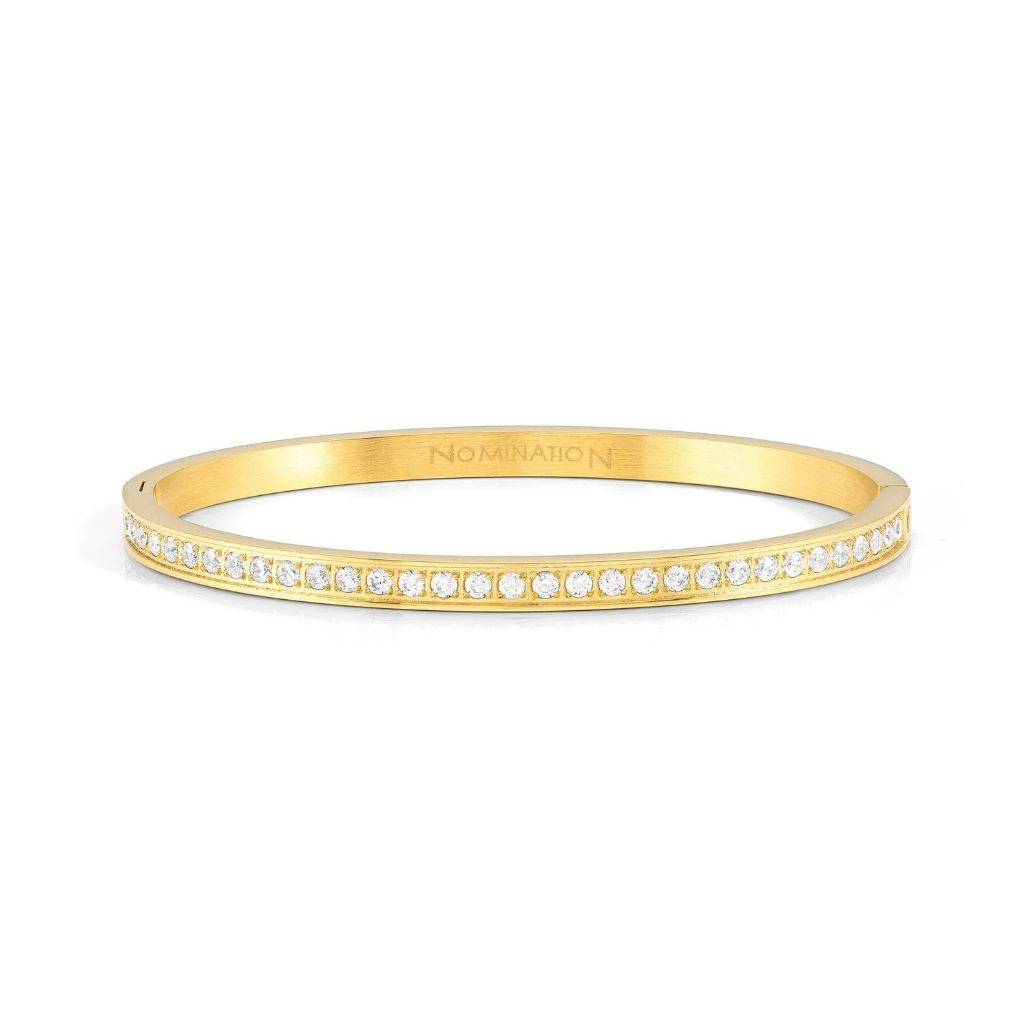 Pretty Bangle In YG With White CZ