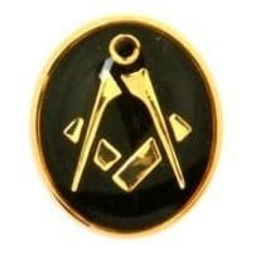 Oval Black Masonic Symbol Tie Tac