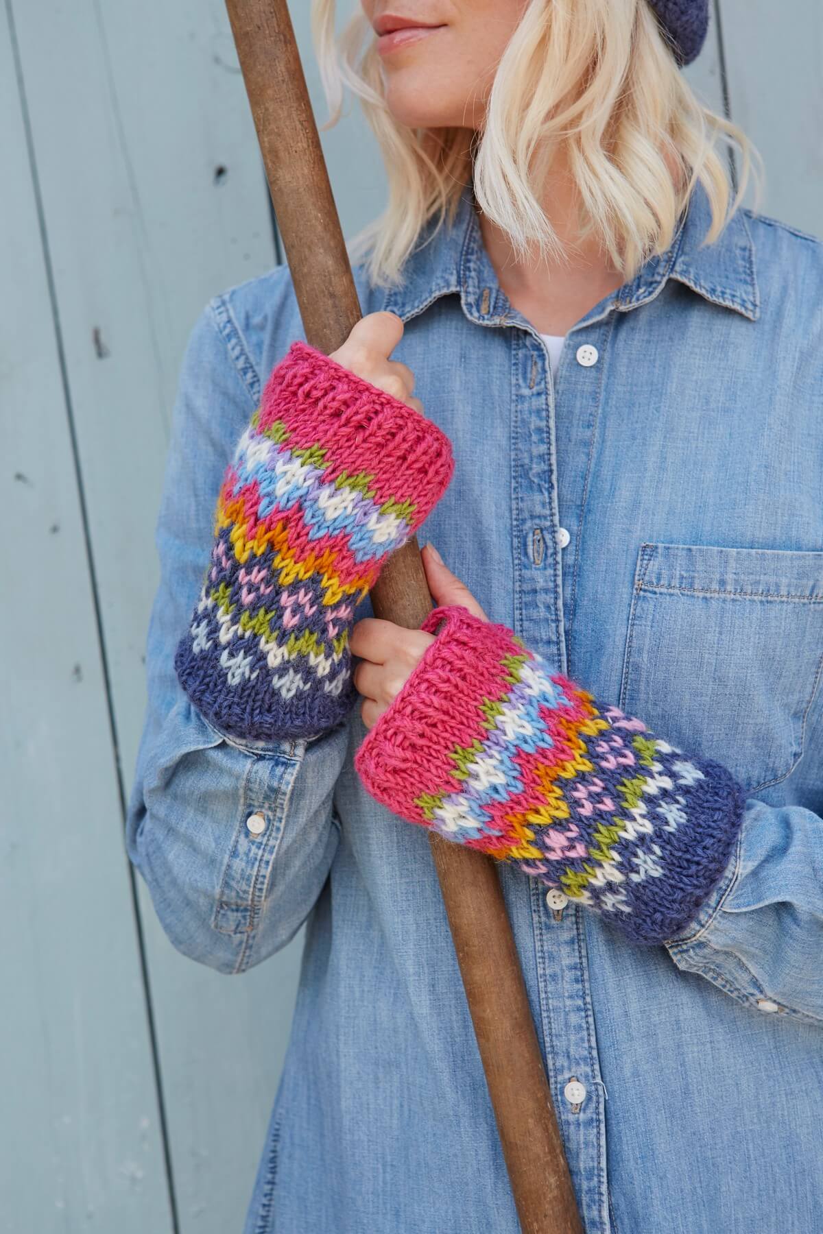 Clifden Wristwarmer (Fine Knit) Denim