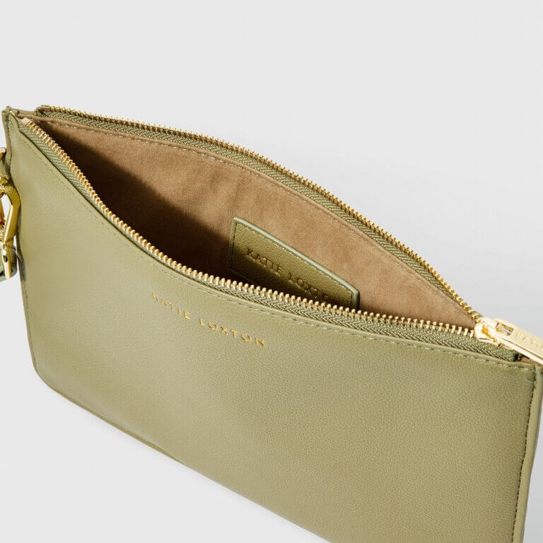 Zana Wristlet Pouch | Olive | 16cm X 24cm X 1.5cm