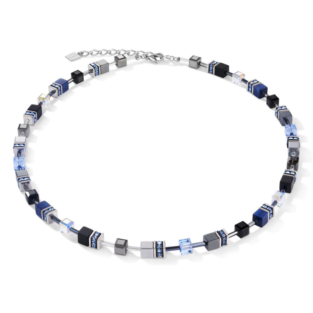 Medium Blue Geo Cube Necklace