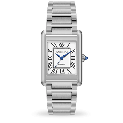 WP6 Metal Shiny Silver Strap Timeless White Dial Watch