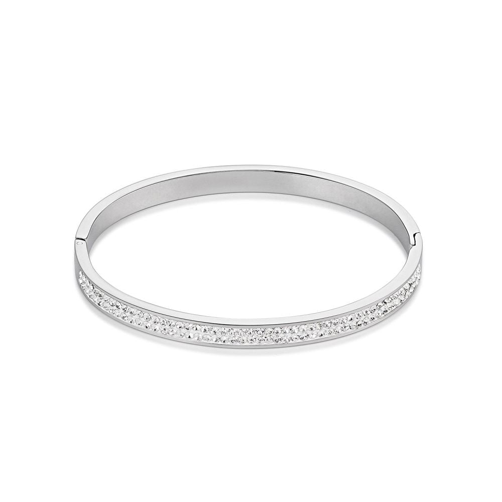 Bangle with Click Closure & Clear Swarovski Crystals