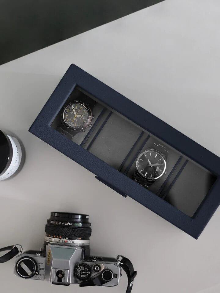 Navy 4 Piece Watch Box