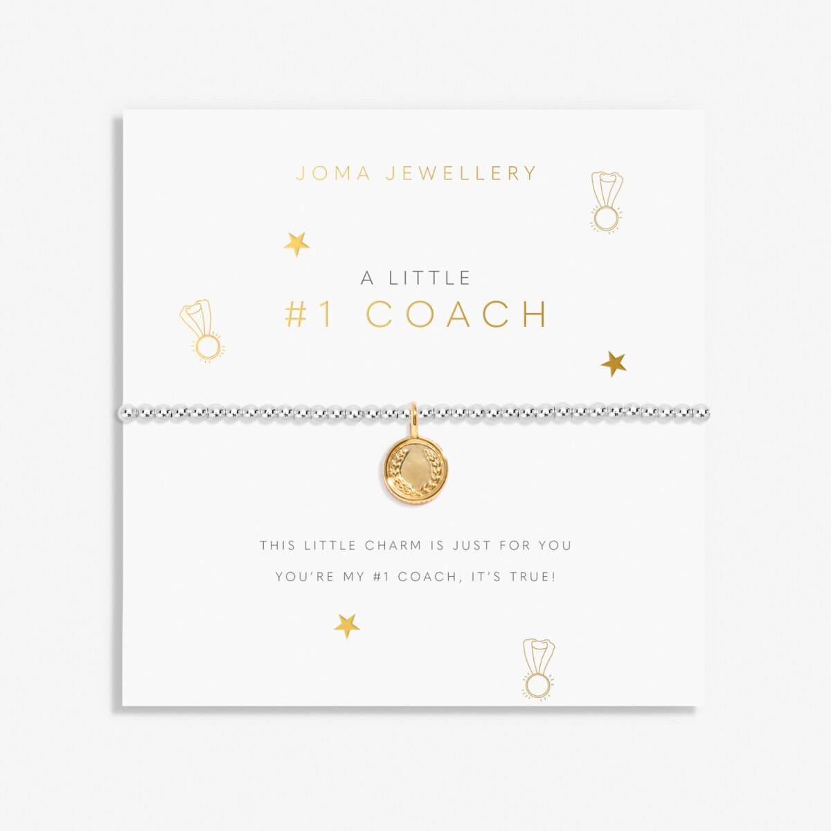 A Little 'Number One Coach' Silver & Gold Plated Bracelet