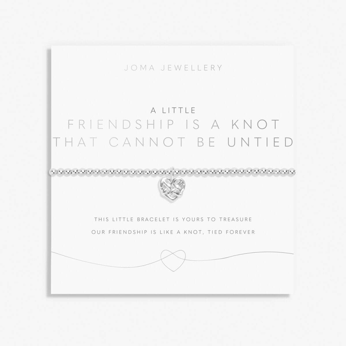A Little 'Friendship Is A Knot That Cannot Be Untied' Silver Plated Bracelet