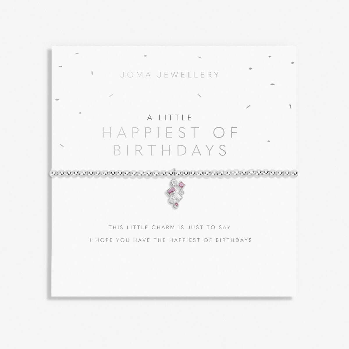 A Little 'Happiest Of Birthdays' Silver Plated Bracelet