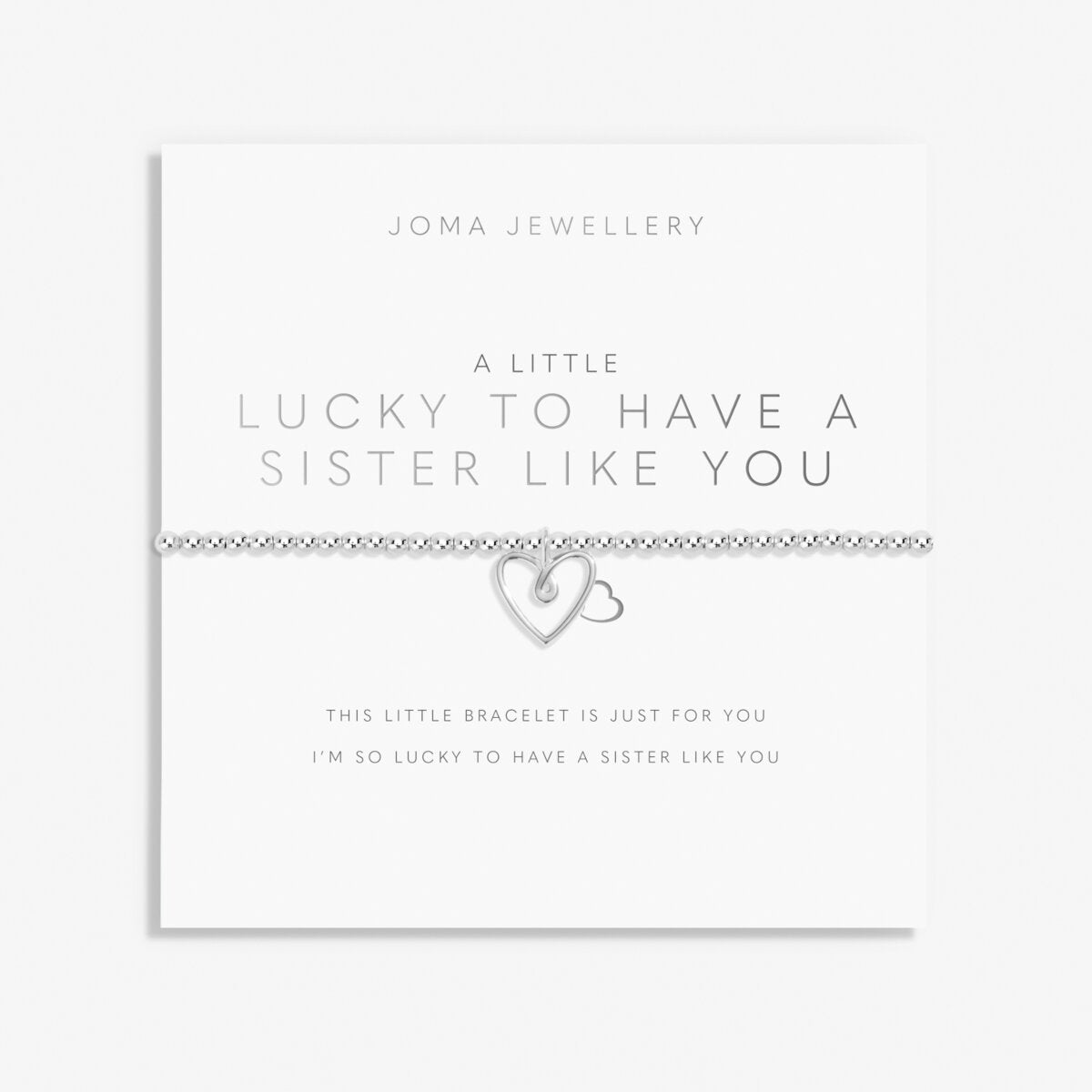 A Little 'Lucky To Have A Sister Like You' Silver Plated Bracelet