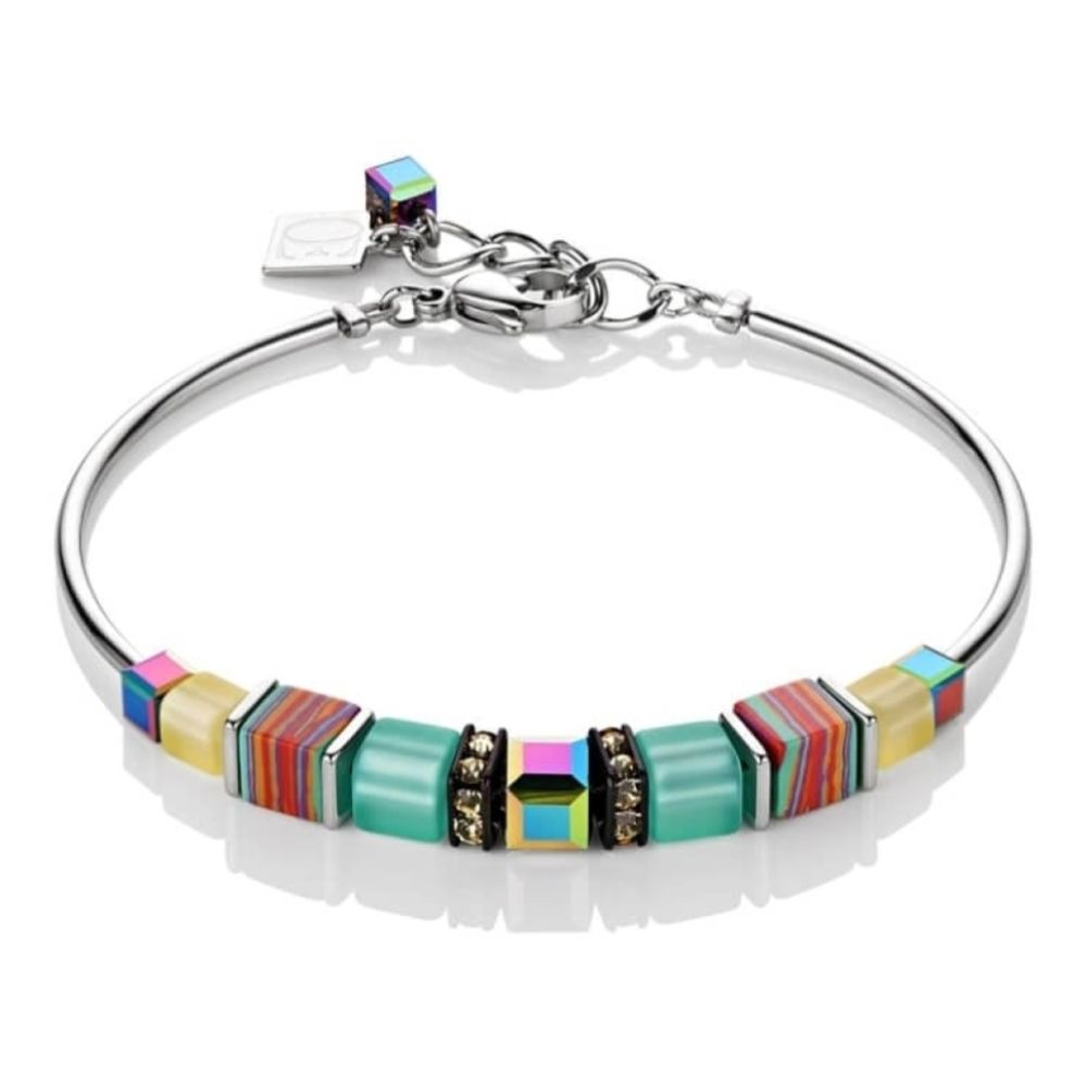 Mint & Yellow Geo Cube Bracelet