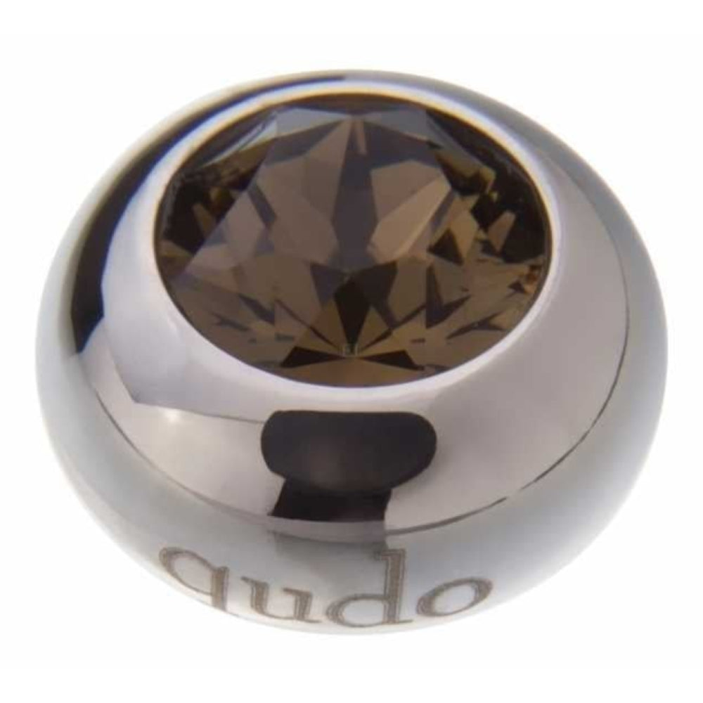 Famosa Silver 10mm Tondo Ring Top Smoky Quartz