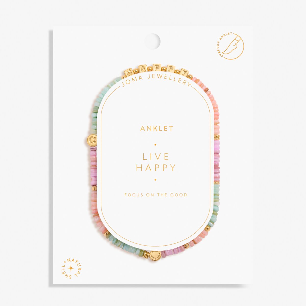 Happy Little Moments 'Live Happy' Gold Plated Anklet