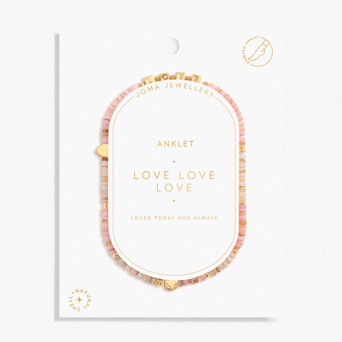 Happy Little Moments 'Love Love Love' Gold Plated Anklet