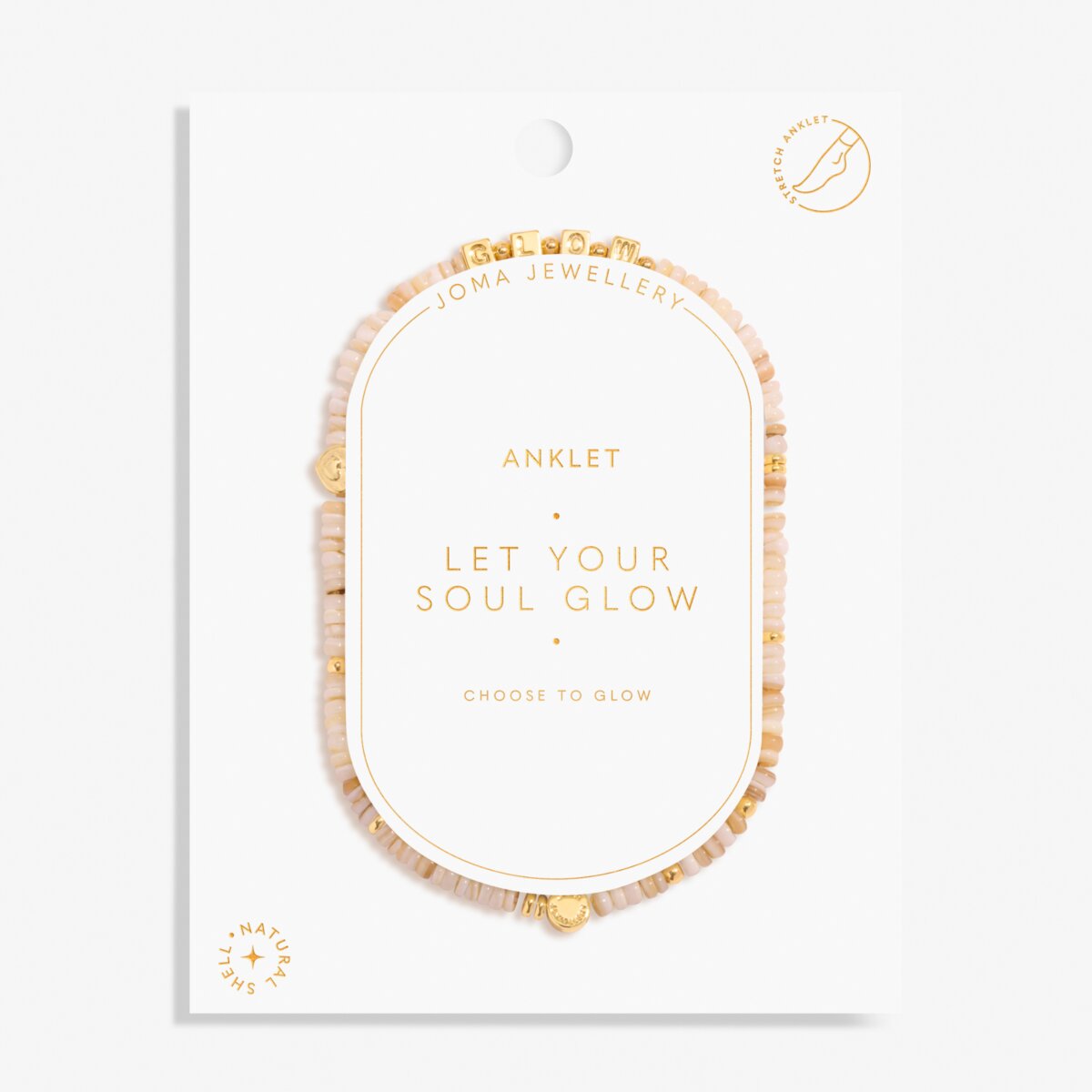 Happy Little Moments 'Let Your Soul Glow' Gold Plated Anklet