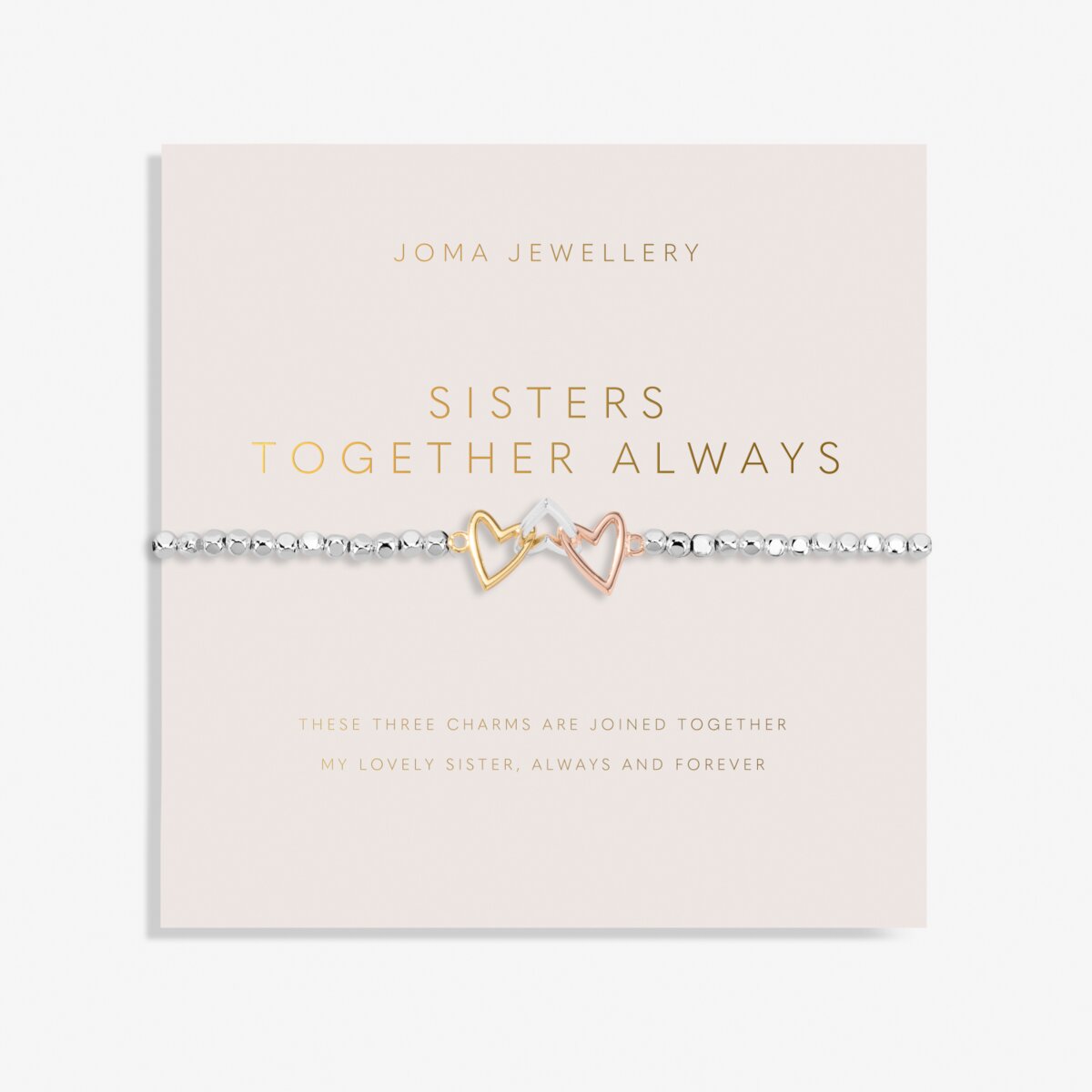 Forever Yours 'Sister Together Always' Trio In Silver, Gold & RG Plated Bracelet