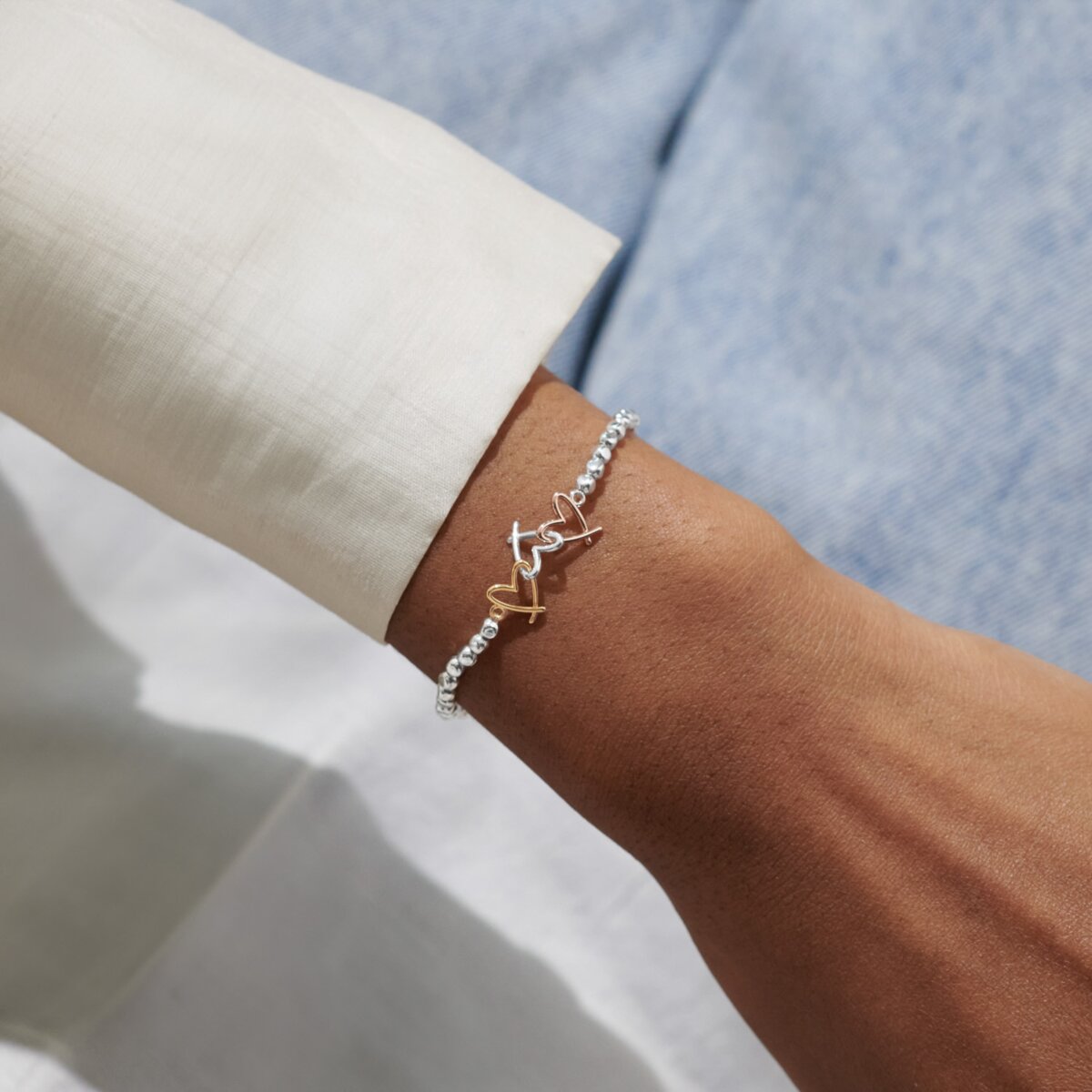 Forever Yours 'Love You More' Trio In Silver, Gold & RG Plated Bracelet