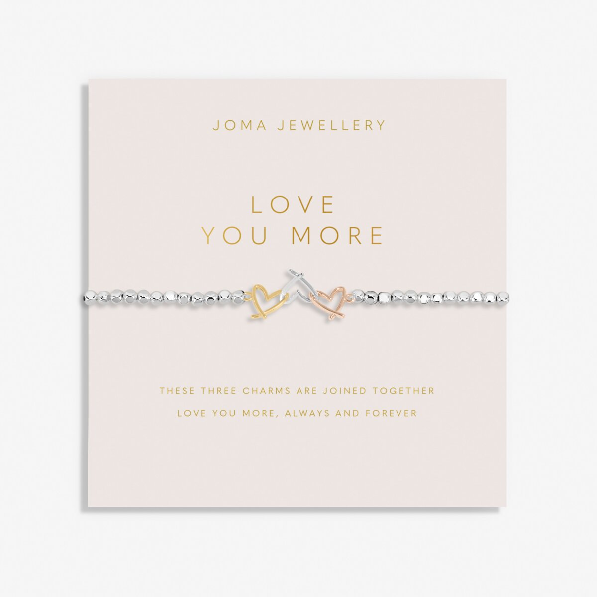 Forever Yours 'Love You More' Trio In Silver, Gold & RG Plated Bracelet