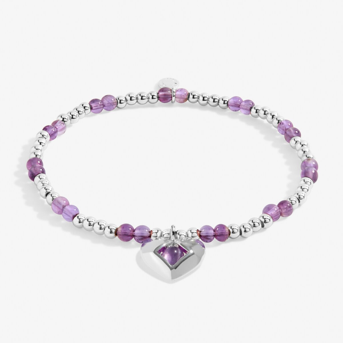 Birthstone A Little 'February' Silver Plated Bracelet